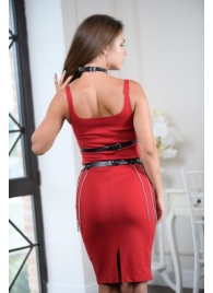 Черно-серебристая портупея-юбка plus size с цепочками - БДСМ Арсенал - купить с доставкой в Архангельске