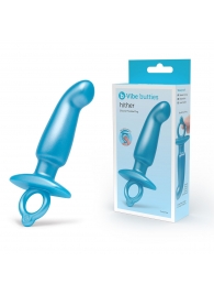 Голубая анальная пробка для массажа простаты Hither Silicone Prostate Plug - 14,3 см. - b-Vibe - в Архангельске купить с доставкой
