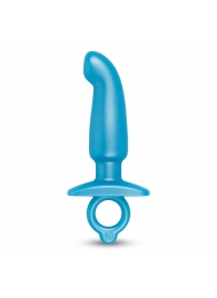 Голубая анальная пробка для массажа простаты Hither Silicone Prostate Plug - 14,3 см. - b-Vibe - в Архангельске купить с доставкой