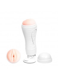 Мастурбатор-вагина Flora White с присоской и 12 режимами вибрации - Baile - в Архангельске купить с доставкой