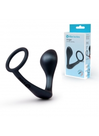 Черное эрекционное кольцо со стимулятором простаты Ringer Cock Ring   Plug - b-Vibe - в Архангельске купить с доставкой