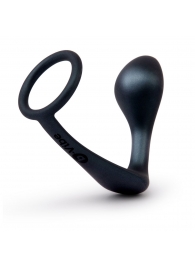 Черное эрекционное кольцо со стимулятором простаты Ringer Cock Ring   Plug - b-Vibe - в Архангельске купить с доставкой