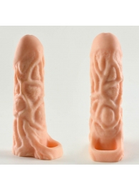 Телесная насадка-удлинитель Okoto с богатым рельефом поверхности - 16 см. - Sitabella - в Архангельске купить с доставкой