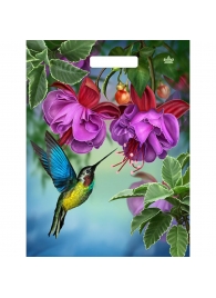 Пакет с принтом в виде колибри в цветах с вырубной ручкой (31х40 см) - Сима-Ленд - купить с доставкой в Архангельске