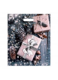 Новогодний пакет с принтом в виде подарков и вырубной ручкой (45х38 см) - Сима-Ленд - купить с доставкой в Архангельске