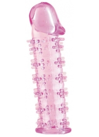 Розовая насадка на пенис с шипами - 12,5 см. - A-toys - в Архангельске купить с доставкой