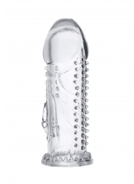 Прозрачная насадка на пенис с шипиками и коготком - 13,5 см. - A-toys - в Архангельске купить с доставкой