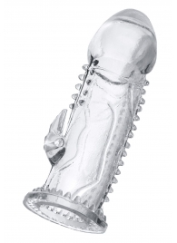 Прозрачная насадка на пенис с шипиками и коготком - 13,5 см. - A-toys - в Архангельске купить с доставкой