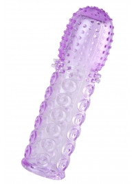 Фиолетовая рельефная насадка на пенис - 13,5 см. - A-toys - в Архангельске купить с доставкой