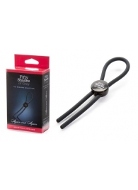 Тёмно-серое эрекционное кольцо с зажимом Again and Again Adjustable Cock Ring - Fifty Shades of Grey - в Архангельске купить с доставкой
