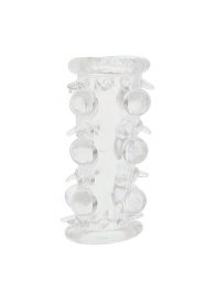 Прозрачная насадка на пенис с шипами и бугорками JELLY JOY LUST CLUSTER CLEAR - Dream Toys - в Архангельске купить с доставкой