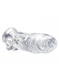 Прозрачная насадка для увеличения члена Realistic Clear Penis Enhancer and Ball Stretcher - 20,3 см. - XR Brands - в Архангельске купить с доставкой
