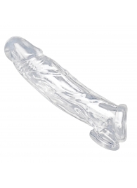 Прозрачная насадка для увеличения члена Realistic Clear Penis Enhancer and Ball Stretcher - 20,3 см. - XR Brands - в Архангельске купить с доставкой