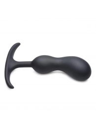 Черный массажер простаты с утяжелителями Premium Silicone Weighted Prostate Plug Medium - 16,3 см. - XR Brands - в Архангельске купить с доставкой