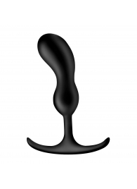 Черный массажер простаты с утяжелителями Premium Silicone Weighted Prostate Plug Medium - 16,3 см. - XR Brands - в Архангельске купить с доставкой