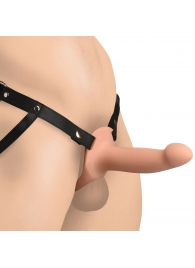 Телесный полый страпон на черных регулируемых ремешках 2’’ Erection Smooth Silicone Penis Sheath - XR Brands - купить с доставкой в Архангельске