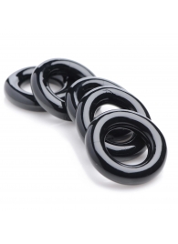 Комплект из 5 черных эрекционных колец для мошонки Ring Master Custom Ball Stretcher Kit - XR Brands - в Архангельске купить с доставкой