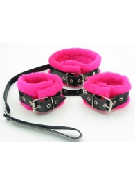 Набор с розовым мехом BDSM Light - БДСМ Арсенал - купить с доставкой в Архангельске