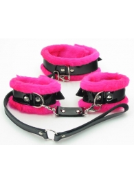 Набор с розовым мехом BDSM Light - БДСМ Арсенал - купить с доставкой в Архангельске