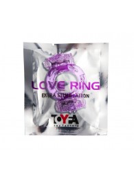 Фиолетовое виброкольцо с двумя вибропульками - Toyfa Basic - в Архангельске купить с доставкой