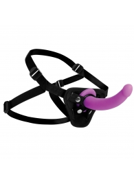 Лиловый поясной страпон Navigator Silicone G-Spot Dildo with Harness - 17,8 см. - XR Brands - купить с доставкой в Архангельске