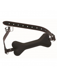 Черный кляп в форме косточки Hound Adjustable Dog Bone Gag - XR Brands - купить с доставкой в Архангельске