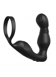Черный вибростимулятор простаты с эрекционным кольцом Ass-Gasm Pro P-Spot Milker - Pipedream - в Архангельске купить с доставкой