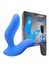 Синий вибромассажер простаты 3,5’’ Remote Control Curve P-spot Massager - 12 см. - Erokay - в Архангельске купить с доставкой