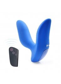 Синий вибромассажер простаты 3,5’’ Remote Control Curve P-spot Massager - 12 см. - Erokay - в Архангельске купить с доставкой