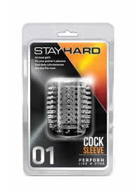 Прозрачная насадка с шипами STAY HARD COCK SLEEVE 01 CLEAR - Blush Novelties - в Архангельске купить с доставкой