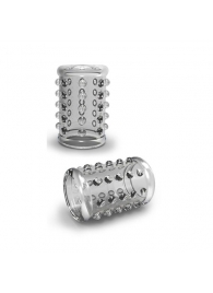 Прозрачная насадка на пенис с шишечками STAY HARD COCK SLEEVE 02 CLEAR - Blush Novelties - в Архангельске купить с доставкой