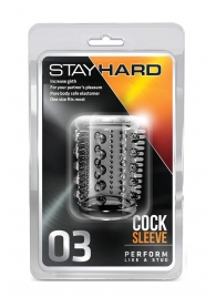 Прозрачная насадка с шипами и шишечками STAY HARD COCK SLEEVE 03 CLEAR - Blush Novelties - в Архангельске купить с доставкой