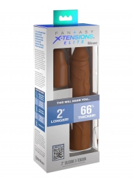 Коричневая насадка на член 2  Silicone X-tension - 20,3 см. - Pipedream - в Архангельске купить с доставкой