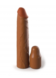 Коричневая насадка на член 2  Silicone X-tension - 20,3 см. - Pipedream - в Архангельске купить с доставкой