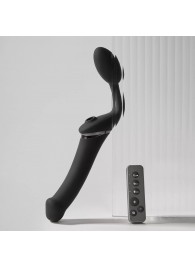 Черный безремневой вибрострапон Strap-On-Me Multi Orgasm Size XL - Strap-on-me - купить с доставкой в Архангельске