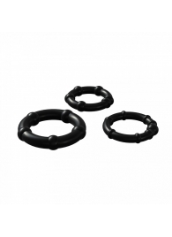 Набор из 3 черных эрекционных колец Babooom Ring Set - Adrien Lastic - в Архангельске купить с доставкой