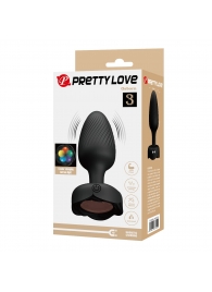 Черная анальная вибропробка с подсветкой Osborn - 9,8 см. - Baile