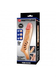 Телесная удлиняющая насадка на пенис с подхватом мошонки - Baile - в Архангельске купить с доставкой