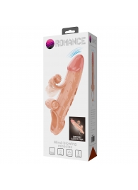 Телесная вибронасадка на пенис с подхватом мошонки - 20 см. - Baile - в Архангельске купить с доставкой