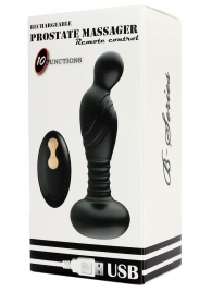Черный массажер простаты с вибрацей и возвратно-поступательными движениями - Boys of Toys - в Архангельске купить с доставкой