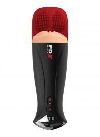 Телесный мастурбатор-вагина в черной колбе с вибрацией Fuck-O-Matic Pro XL - Pipedream - в Архангельске купить с доставкой