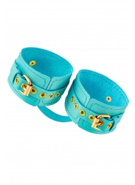 Голубые однослойные кожаные оковы - Pecado - купить с доставкой в Архангельске