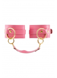 Розовые однослойные кожаные оковы - Pecado - купить с доставкой в Архангельске