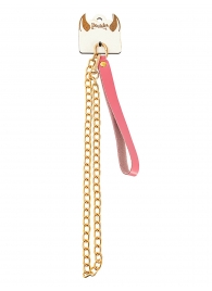 Розовый кожаный поводок с карабином для ошейника - 80 см. - Pecado - купить с доставкой в Архангельске