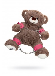 Бондажный набор: бурый мишка с розовыми оковами и наручниками - Pecado - купить с доставкой в Архангельске