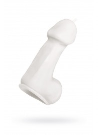 Белая свеча в форме пениса - 47 гр. - Pecado - купить с доставкой в Архангельске