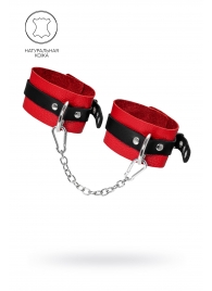 Красно-черные мягкие оковы с одним ремешком и люверсами - Pecado - купить с доставкой в Архангельске