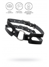 Черный кожаный чокер-ошейник из двух ремешков - Pecado - купить с доставкой в Архангельске