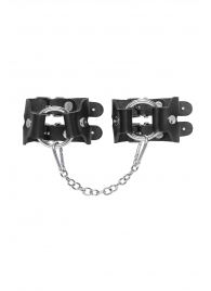Черные кожаные наручники-браслеты из двух ремешков - Pecado - купить с доставкой в Архангельске