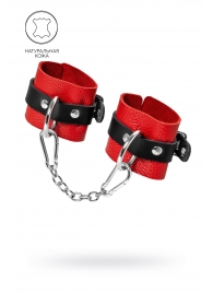 Красно-черные мягкие наручники с одним ремешком с люверсами - Pecado - купить с доставкой в Архангельске